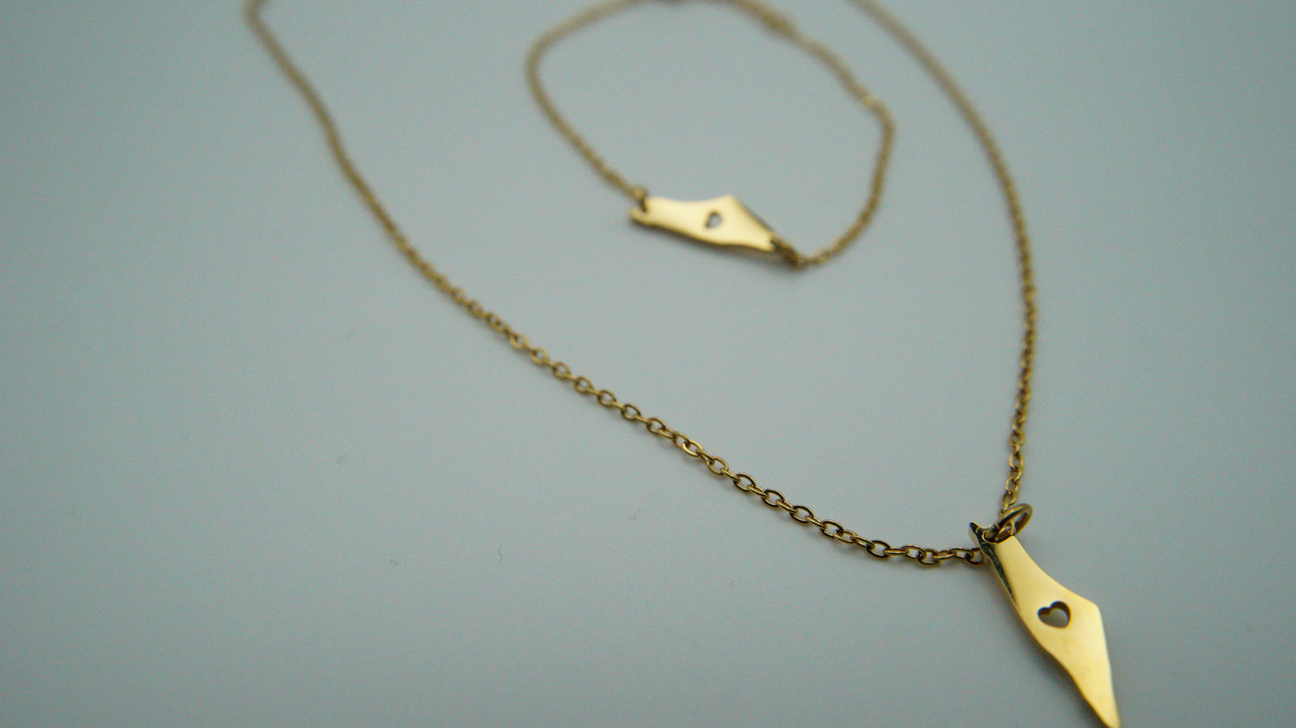 Palastine Heart Map Necklace