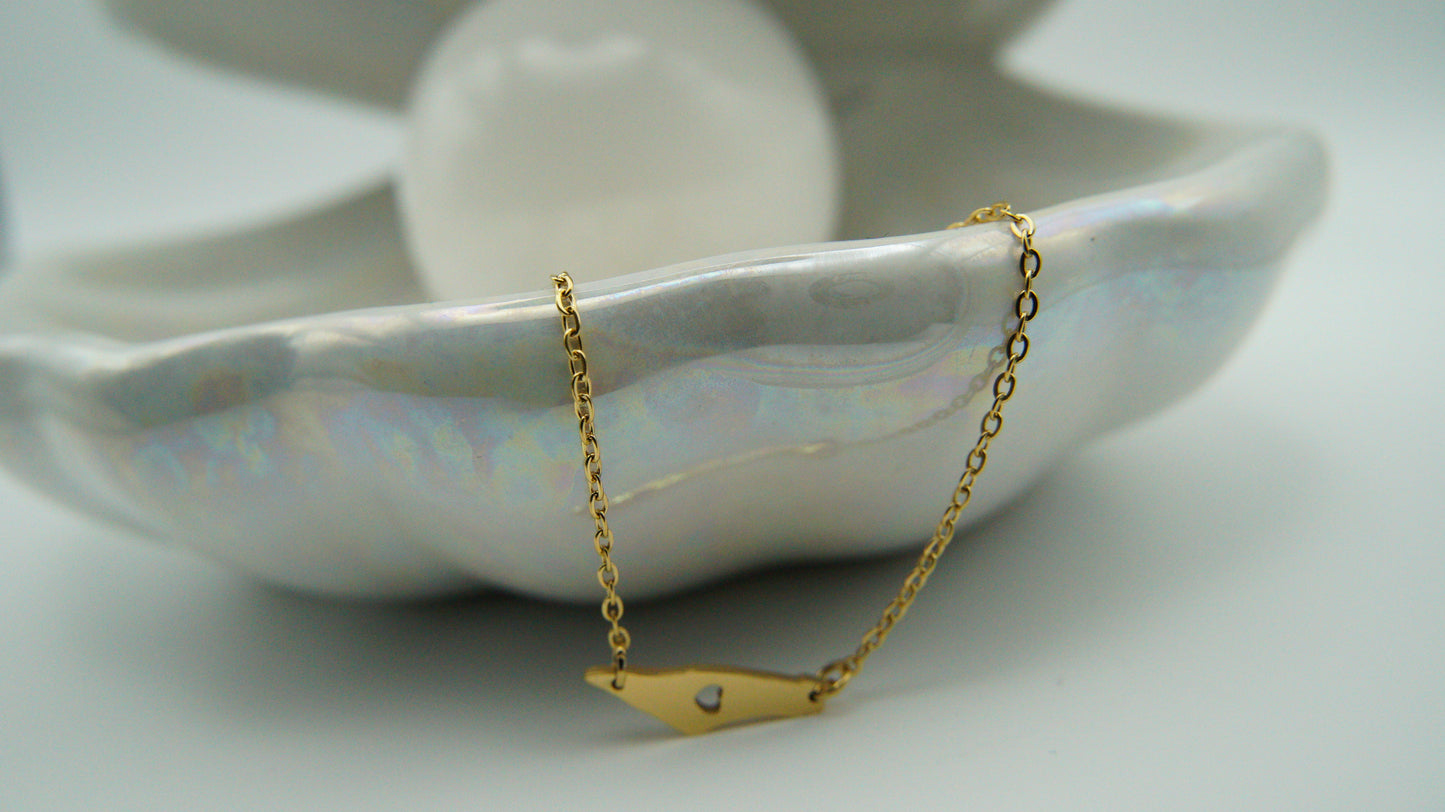 Palestine Heart Map Bracelet